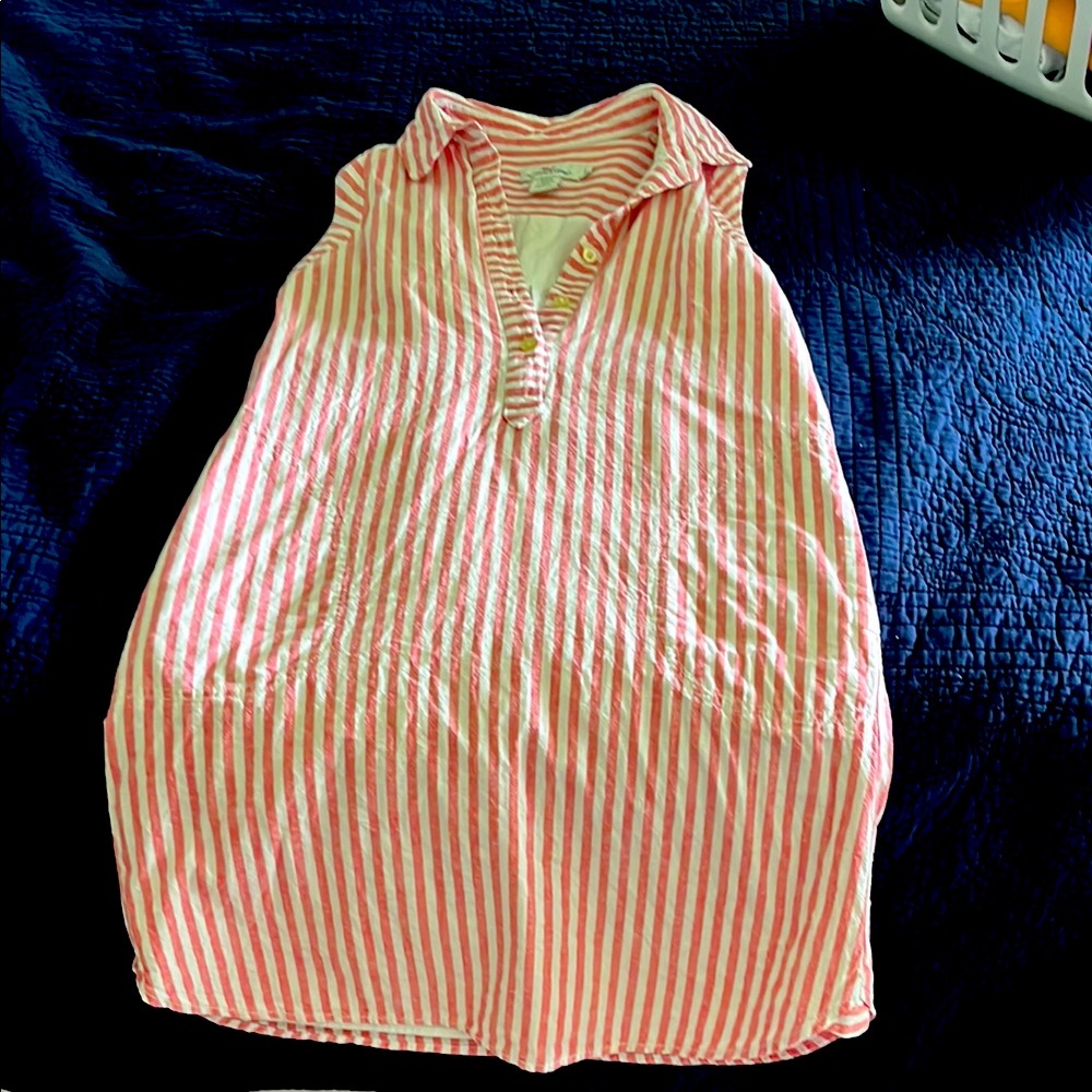 Striped Pink and White Sleeveless Dress